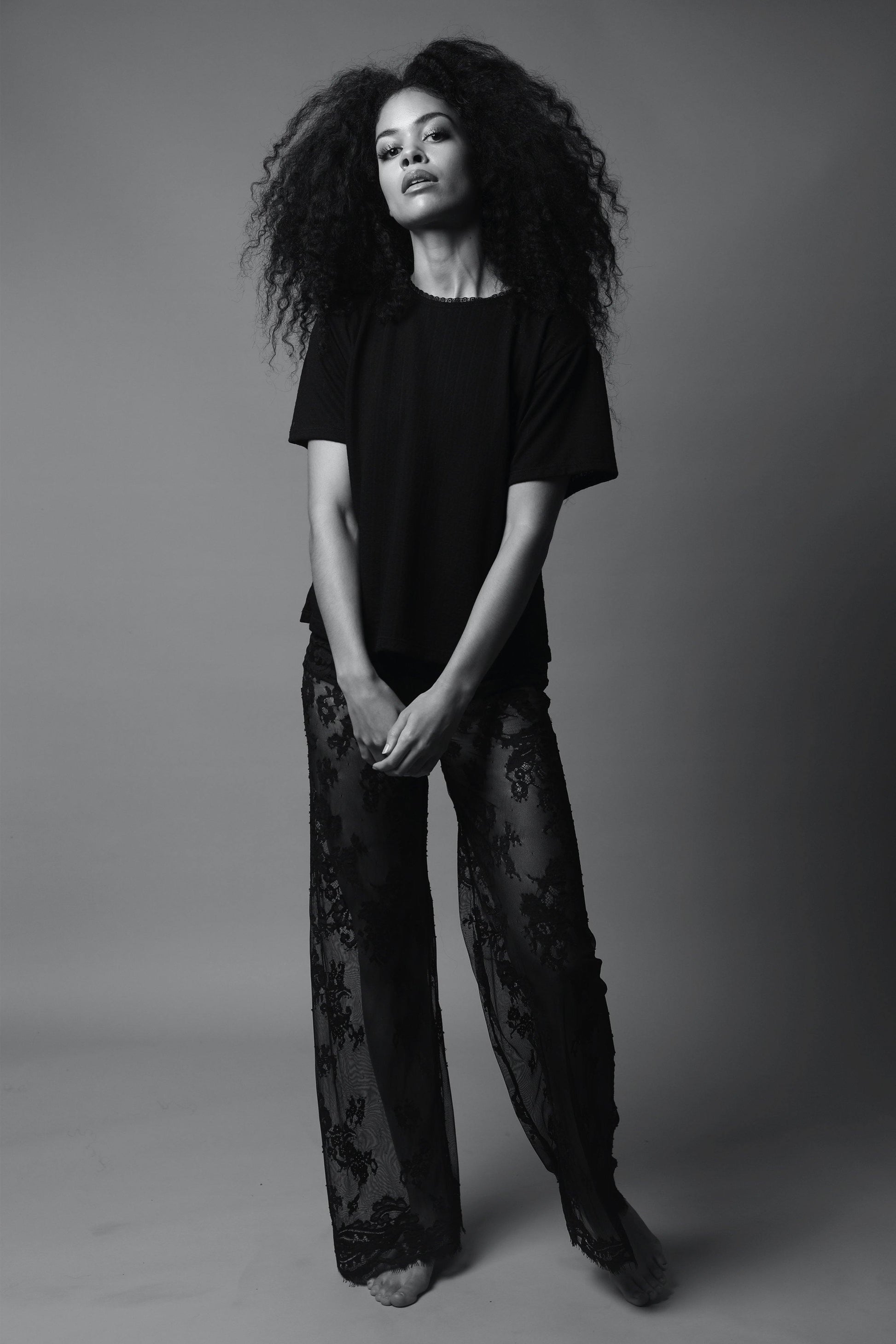 Soleil Lace Pants BW Shot