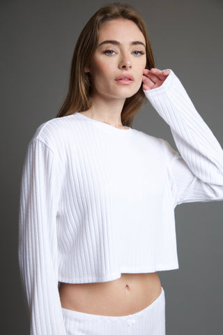 Maeve Seville Long Sleeve Crop T-Shirt