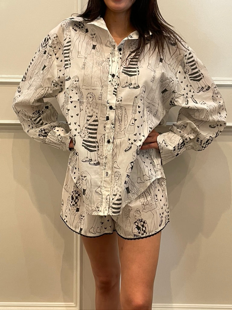 Essen Girls Print Boyfriend Shirt