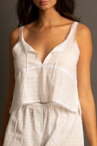 Lulu Crop V-Neck Tank Top Front Shot