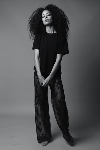 Esme Pointelle Boxy tee Laced Pant Shot